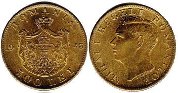 монета Румыния 500 лей 1945