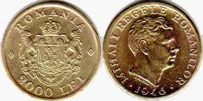 монета Румыния 2 000 лей 1946