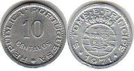 монета Сан-Томе и Принсипи 10 сентаво 1971