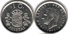 монета Испания 10 песет 1992