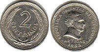 монета Уругвай 2 сентесимо 1953