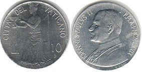 монета Ватикан 10 лир 1979