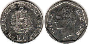 монета Венесуэла 100 боливаров 1998