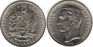 монета Венесуэла 2 боливара 1967