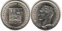 монета Венесуэла 25 сентимо 1965