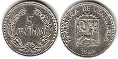 монета Венесуэла 5 сентимо 1964