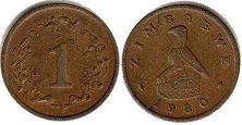 монета Зимбабве 1 цент 1980