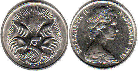Австралия монета 5 центов 1983 Elizabeth II