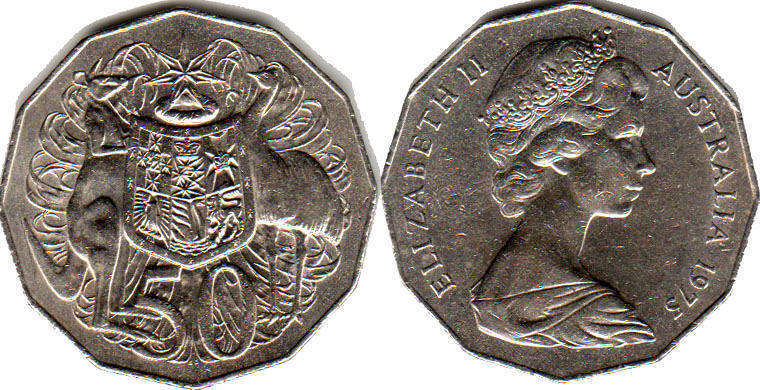 Австралия монета 50 центов 1975 Elizabeth II