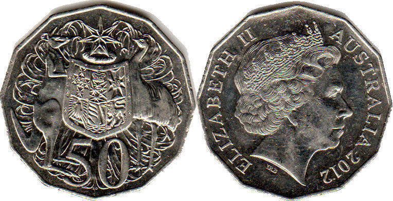 Австралия монета 50 центов 2012 Elizabeth II
