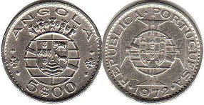 монета Ангола 5 эскудо 1972