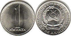 монета Ангола 1 кванза без даты (1977)
