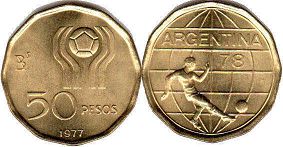 монета Аргентина 50 песо 1977