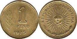 монета Аргентина 1 песо 1975