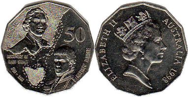 монета Австралия 50 центов 1998