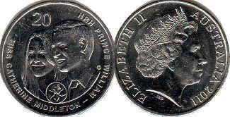 монета Австралия 20 центов 2011