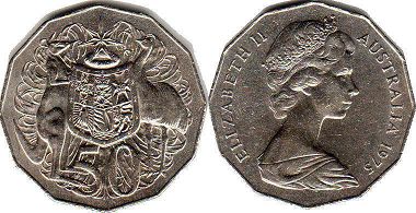 монета Австралия 50 центов 1975