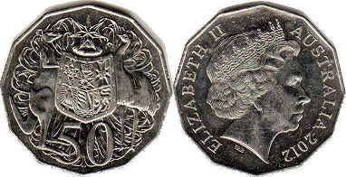 монета Австралия 50 центов 2012