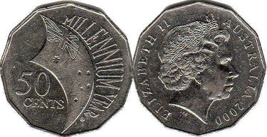 монета Австралия 50 центов 2000