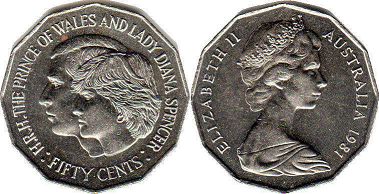 монета Австралия 50 центов 1981