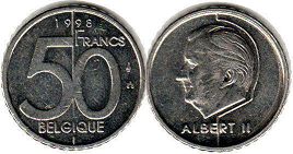 монета Бельгия 50 франков 1998
