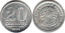 монета Бразилия 20 сентаво 1956