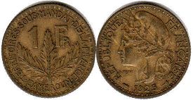 монета Камерун 1 франк 1925