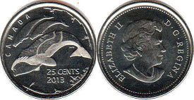 монета Канада 25 центов 2013