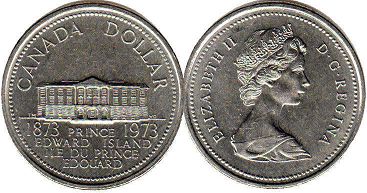 монета Канада 1 доллар 1973