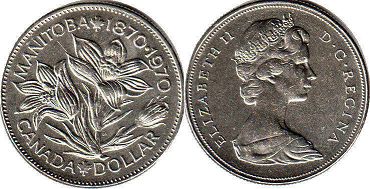 монета Канада 1 доллар 1970
