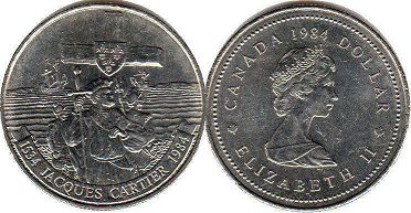 монета Канада 1 доллар 1984