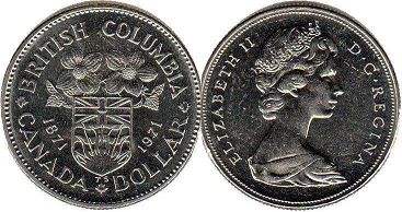монета Канада 1 доллар 1971