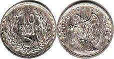 монета Чили 10 сентаво 1940