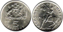 монета Чили 5 эскудо 1971