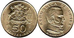 монета Чили 50 сентесимо 1971