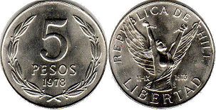 монета Чили 5 песо 1978