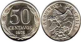 монета Чили 50 сентаво 1975