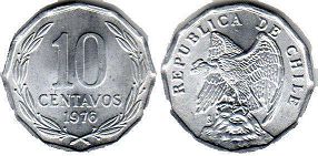 монета Чили 10 сентаво 1976