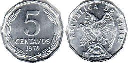 монета Чили 5 сентаво 1976