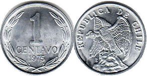 монета Чили 1 сентаво 1975
