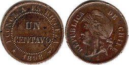 монета Чили 1 сентаво 1898