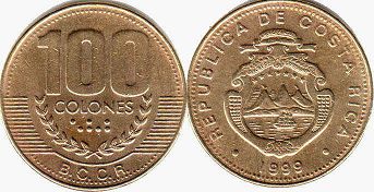 монета Коста Рика 100 колонов 1999