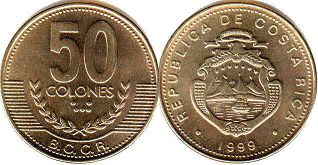 монета Коста Рика 50 колонов 1999