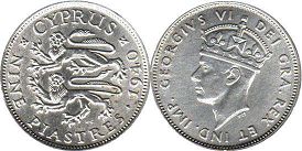 монета Кипр 9 пиастров 1940