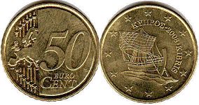 монета Кмпр 50 евро центов 2008