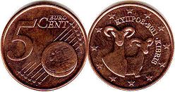 монета Кмпр 5 евро центов 2011
