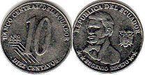 монета Эквадор 10 сентаво 2000