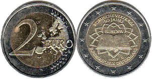 монета Германия 2 евро 2007