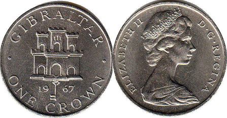 монета Гибралтар крона 1967