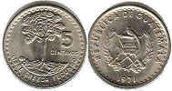 монета Гватемала 5 сентаво 1971